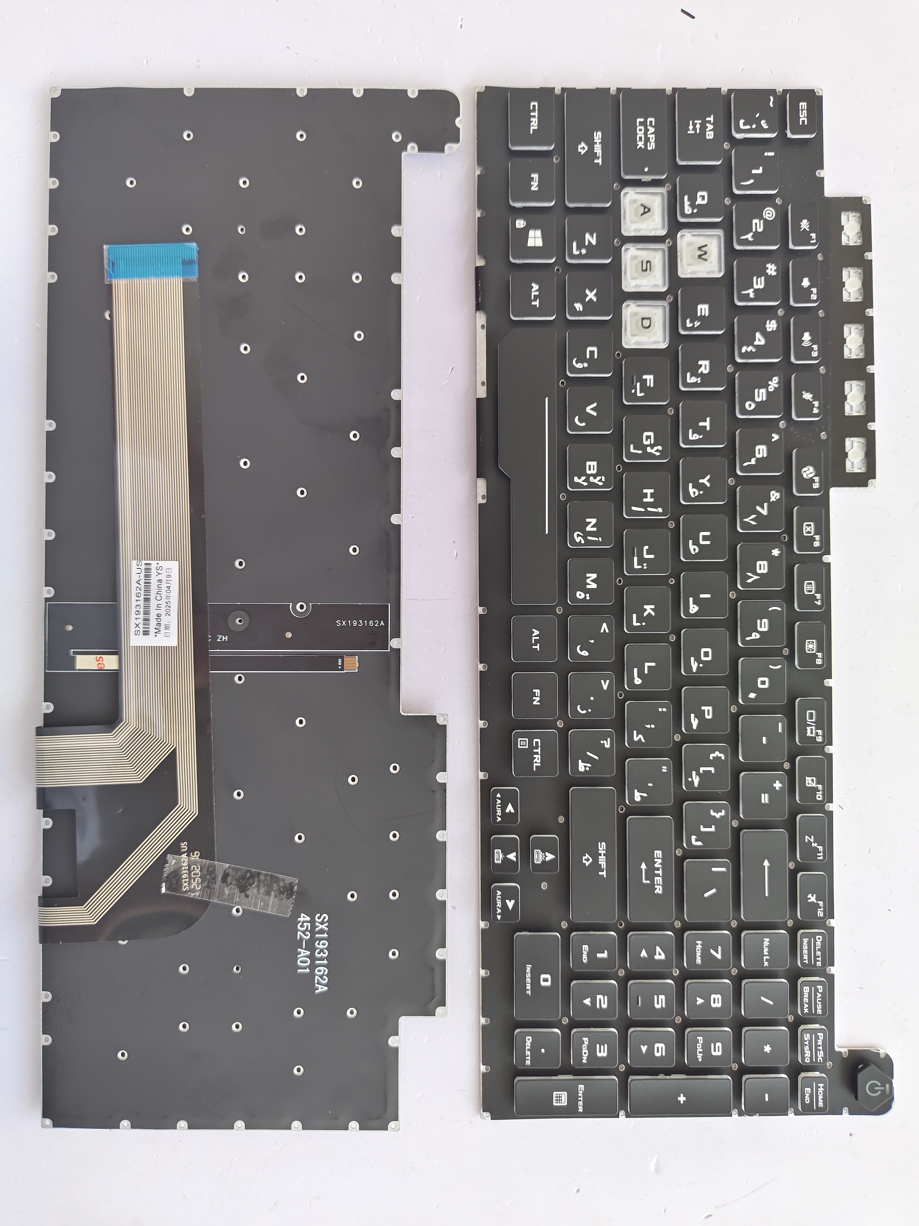 Picture of New Replacement Laptop Keyboard For ASUS FX506/FA506/FX706/FA706 colorful backlight BLACK Backlit,White Side (OEM) AR Layout